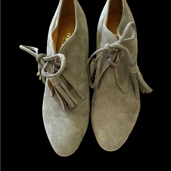 Bettye Muller Vero Cuoio suede ankle boots w/tassels Soft Gray - Picture 1 of 6